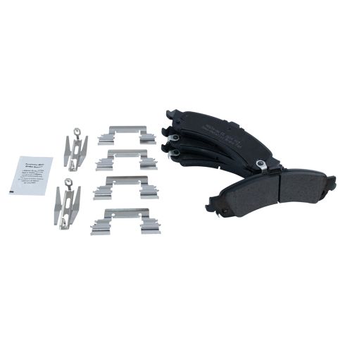 Chevrolet GMC Cadillac Rear Semi-Metallic Brake Pad & Rotor Kit with Calipers TRQ BKA35963 - Image 3