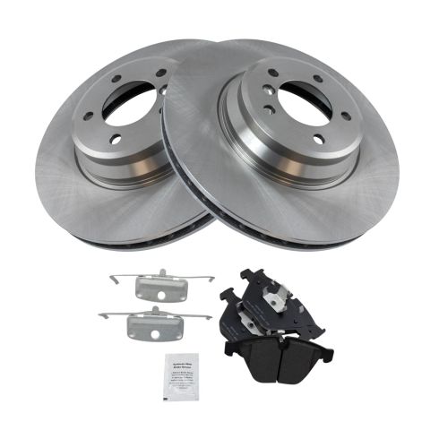 BMW 335d 335i 335i xDrive 335xi Front Semi-Metallic Brake Pad & Rotor Kit TRQ BKA35153