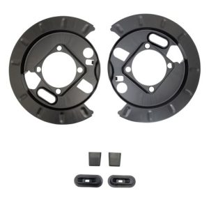 Chevrolet GMC Rear Semi-Metallic Premium G-Coated Brake Pad & Rotor Kit with Parking Shoes TRQ BKA20482