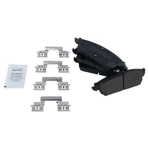 Chevrolet GMC Cadillac Rear Semi-Metallic Premium G-Coated Brake Pad & Rotor Kit TRQ BKA37454
