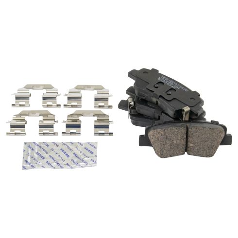 2016 Kia Sportage All Wheel Drive Rear with Manual Parking Brake Ceramic Brake Pad & Rotor Kit with Calipers TRQ BKA39598 - Image 2
