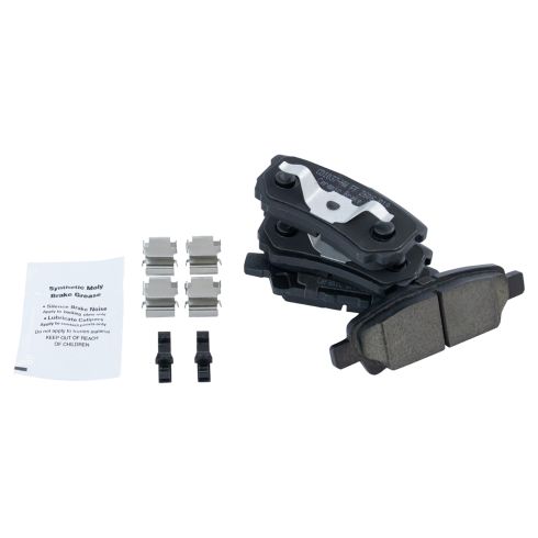 2017 Jeep Compass Patriot Rear Ceramic Premium G-Coated Brake Pad & Rotor Kit with Calipers TRQ BKA39703 - Image 2