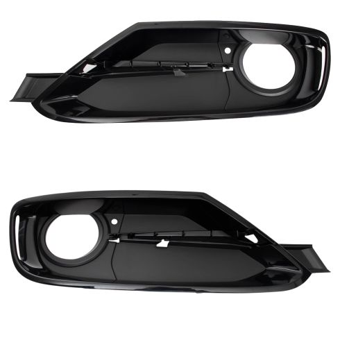 2013-15 BMW 320i with Sportline Package Front Driver & Passenger Side 2 Piece Fog Light Bezel Set TRQ BDA13824