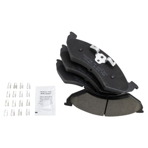 2000-02 Dodge Dakota Durango Front Ceramic Premium G-Coated Brake Pad & Rotor Kit with Wheel Bearings TRQ Performance BKA90882