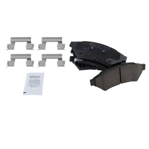 Chevrolet Buick Pontiac Saturn Front Ceramic Brake Pad & Rotor Kit with Wheel Bearings TRQ BKA52234
