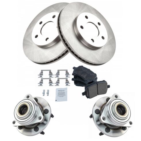 Chevrolet HHR Front Ceramic Brake Pad & Rotor Kit with Wheel Bearings TRQ BKA52235