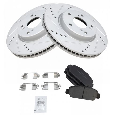 Honda Accord HR-V Front Ceramic Premium G-Coated Brake Pad & Rotor Kit TRQ Performance BKA12038