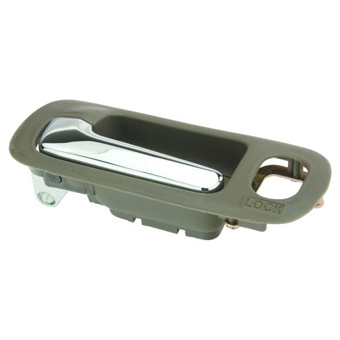 2001-05 Honda Civic Front Driver Side with Power Door Locks Interior Door Handle Chrome & Brown TRQ DHA49635