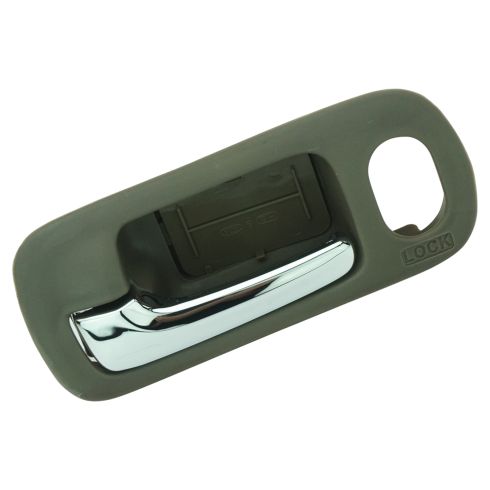 2001-05 Honda Civic Front Driver Side with Power Door Locks Interior Door Handle Chrome & Brown TRQ DHA49635
