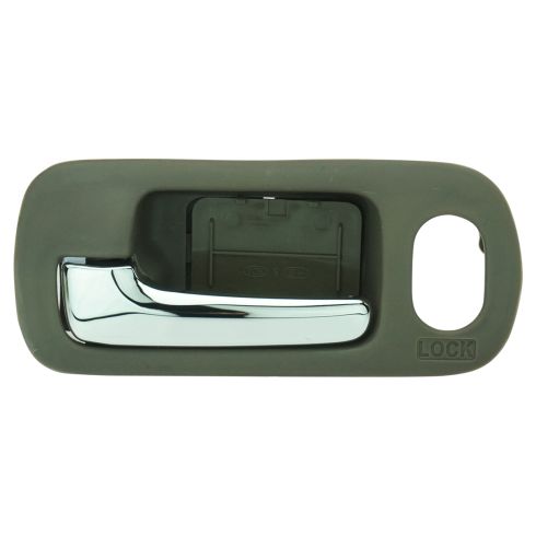 2001-05 Honda Civic Front Driver Side with Power Door Locks Interior Door Handle Chrome & Brown TRQ DHA49635