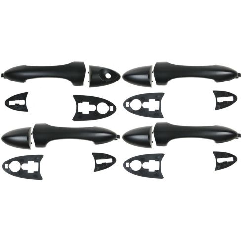 Ford Focus Mazda Tribute Driver & Passenger Side 4 Piece Exterior Door Handle Set TRQ DHA36147