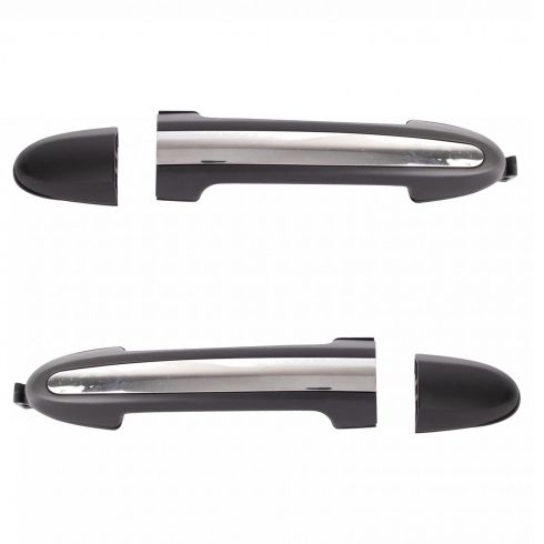 2007-12 Hyundai Santa Fe Rear Driver & Passenger Side 2 Piece Exterior Door Handle Set TRQ DHA33969