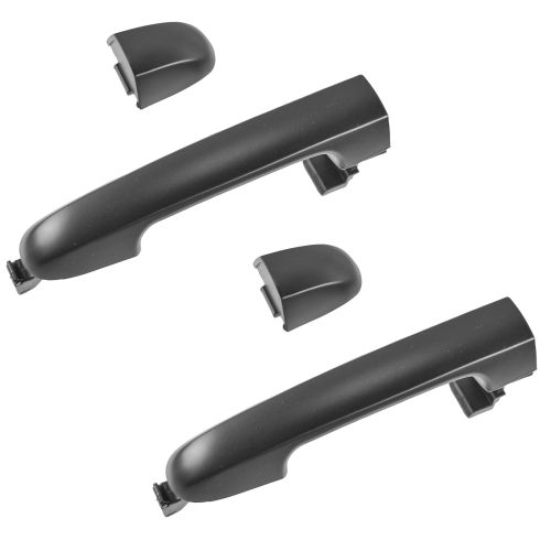 2007-10 Hyundai Elantra Rear Driver & Passenger Side without Lock Provision 2 Piece Exterior Door Handle Set TRQ DHA33129