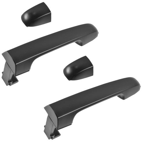2007-10 Hyundai Elantra Rear Driver & Passenger Side without Lock Provision 2 Piece Exterior Door Handle Set TRQ DHA33129