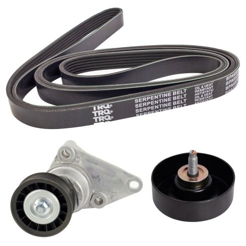 Chevrolet GMC Cadillac Hummer 3 Piece Serpentine Drive Belt Component Kit TRQ BPA05096