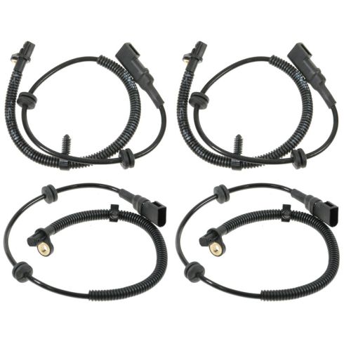 2004-07 Ford Focus with Rear Disc Brakes 4 Piece ABS Wheel Speed Sensor Set TRQ BSA71232