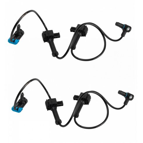 2007-13 Chevrolet GMC Rear Driver & Passenger Side 2 Piece ABS Wheel Speed Sensor Set TRQ BSA70066