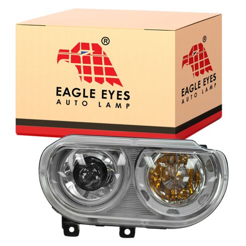 2008-14 Dodge Challenger with HID (High-Intensity Discharge) Headlights Passenger Side Headlight Assembly Eagle Eyes CS316-B001R