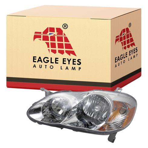 2003-04 Toyota Corolla Driver Side Headlight Assembly Eagle Eyes TY665-B001L