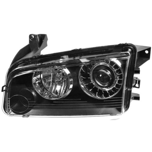 2008-10 Dodge Charger Driver Side with HID (High-Intensity Discharge) Headlights Headlight Assembly DIY Solutions LHT02288