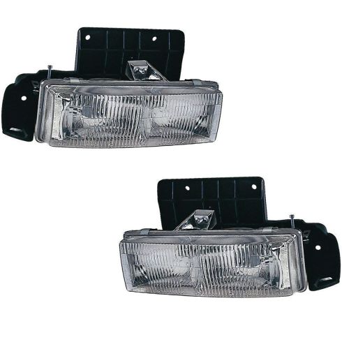 1995-05 Chevrolet Astro GMC Safari Driver & Passenger Side 2 Piece Headlight Set DIY Solutions LHT03310