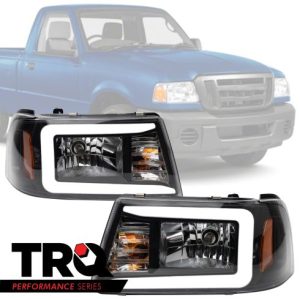 2001-11 Ford Ranger Driver & Passenger Side 2 Piece Headlight Set TRQ Performance HLA71006