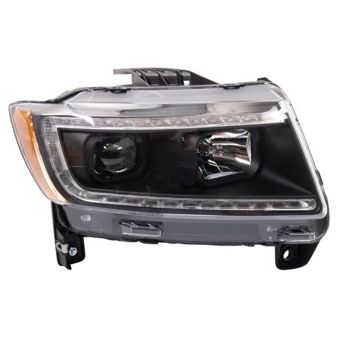 2011-13 Jeep Grand Cherokee with Halogen Headlights Driver & Passenger Side 2 Piece Headlight Set TRQ Performance HLA95194
