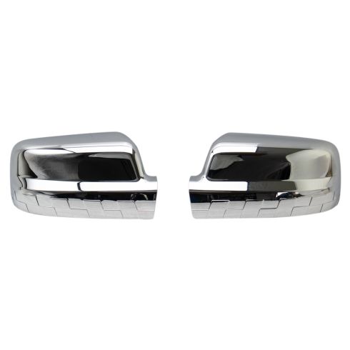2019-21 Ram 1500 Truck Driver & Passenger Side without Mirror Turn Signal 2 Piece Checkered Flag Style Mirror Cap Set TRQ MCA09985