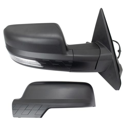 2019-22 Ram 1500 Truck Passenger Side Power Heated Checkered Flag Style Mirror with Matching Driver Side Mirror Cap Power Folding, without Memory, without Blind Spot Indicator TRQ MRA09828