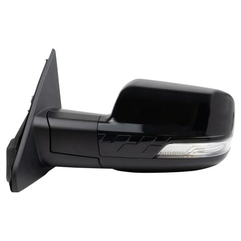 2019-22 Ram 1500 Truck Driver Side Power Heated Checkered Flag Style Mirror with Matching Passenger Side Mirror Cap Power, Power Folding, with Memory, without Blind Spot Indicator, with Smooth Black C