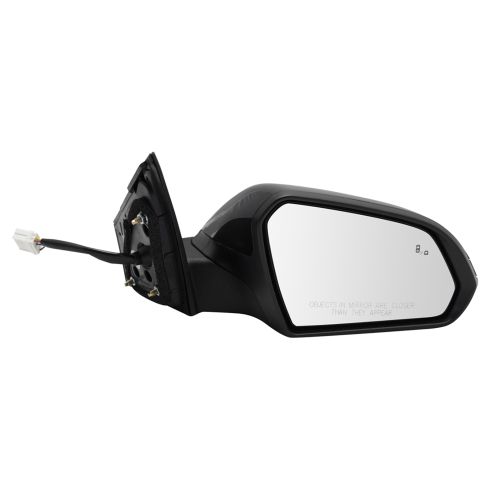 2015-17 Hyundai Sonata Passenger Side Power Heated Mirror without Memory, with Housing Turn Signal, with Blind Spot Indicator, with Gloss Black Cover TRQ MRA08036