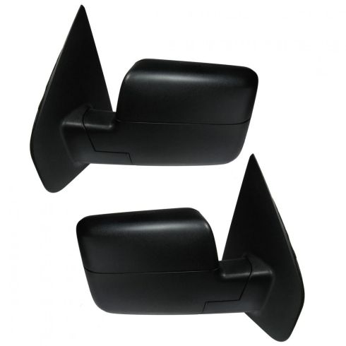 2004-08 Ford F150 Truck Driver & Passenger Side 2 Piece Power Memory Textured Black Mirror Set Power, without Heat TRQ MRA09111