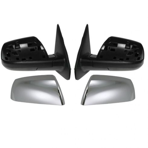 2007-13 Toyota Tundra Base Model Driver & Passenger Side 4 Piece Chrome Mirror Kit TRQ MRA04164