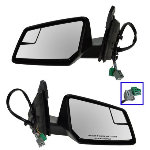 2009-12 Chevrolet Traverse Driver & Passenger Side 2 Piece Power Heated Without Memory Paint to Match Spotter Glass Mirror Set with Heat, Power Folding TRQ MRA04786