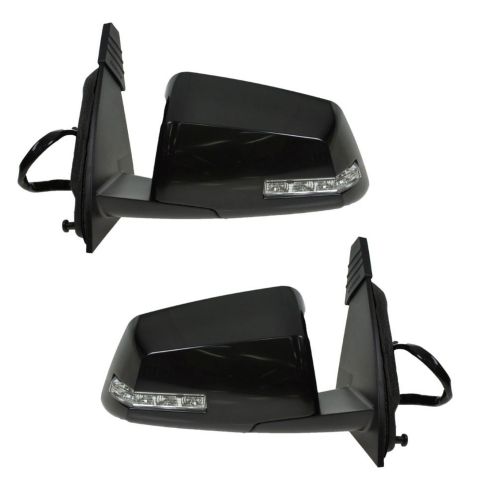 2009-12 Chevrolet Traverse Driver & Passenger Side 2 Piece Power Heated Without Memory Paint to Match Spotter Glass Mirror Set with Heat, Power Folding TRQ MRA04786