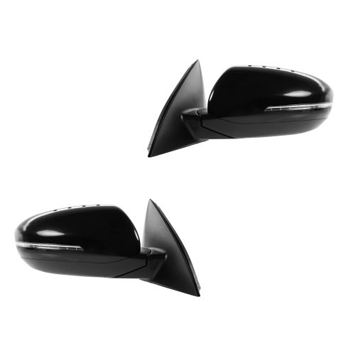 Kia Optima Driver & Passenger Side 2 Piece Mirror Set with Paint to Match Mirror Caps with Textured Black Mirror Caps TRQ MRA09304