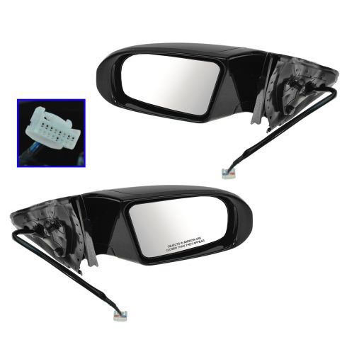 2009-14 Nissan Maxima SV Driver & Passenger Side 2 Piece Power Heated Without Memory Paint to Match Mirror Set TRQ MRA04647