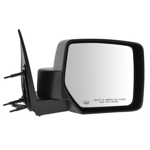 2008-12 Jeep Liberty Driver & Passenger Side 2 Piece Power Heated Without Memory Textured Black Mirror Set with Heat TRQ MRA09974