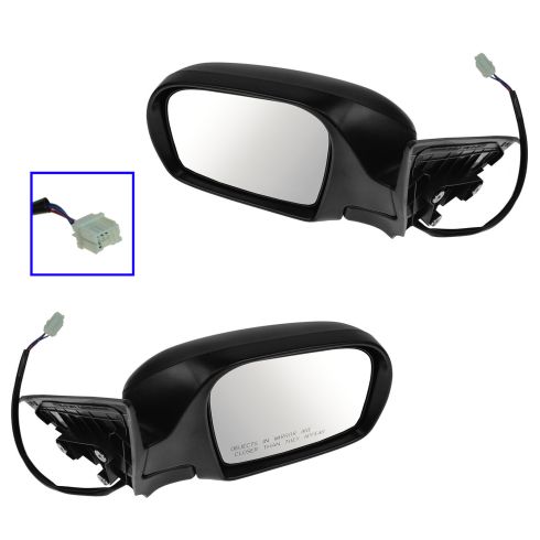 2008-11 Subaru Impreza Driver & Passenger Side 2 Piece Power Textured Black Mirror Set without Heat TRQ MRA04662