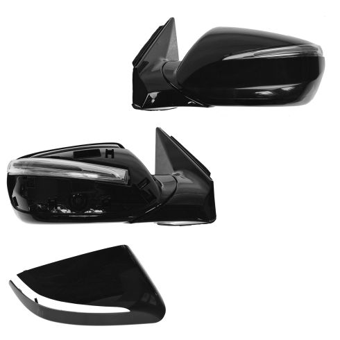 2013-17 Hyundai Santa Fe Sport Driver & Passenger Side 2 Piece Power Heated Without Memory Paint to Match Mirror Set with Heat, without Blind Spot Indicator TRQ MRA09917