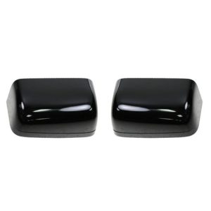 2004-08 Ford F150 Truck Driver & Passenger Side 4 Piece with Heated Spotter Glass Smoked Lens Turn Signal Power-Folding Manual-Telescoping Towing Mirror Set with Paint to Match Mirror Caps with Textur