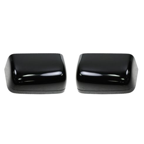 2004-08 Ford F150 Truck Driver & Passenger Side 4 Piece with Heated Spotter Glass Smoked Lens Turn Signal Power-Folding Manual-Telescoping Towing Mirror Set with Paint to Match Mirror Caps with Textur