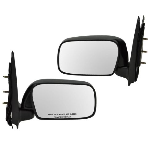 2000-05 Toyota Echo Driver & Passenger Side 2 Piece Manual Remote Without Memory Textured Black Mirror Set TRQ MRA04689