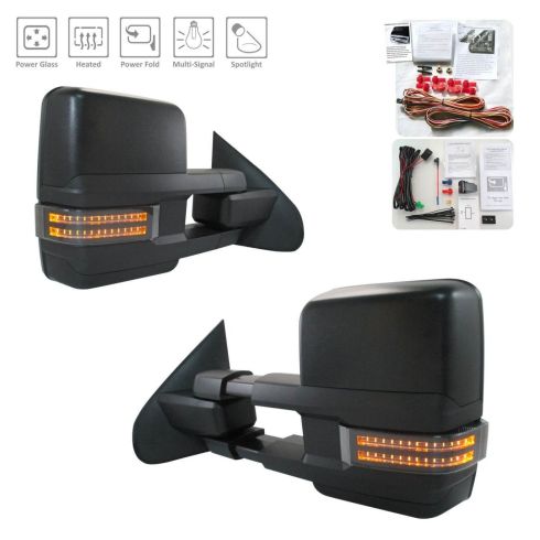 Chevrolet GMC Driver & Passenger Side 5 Piece Mirror Set with Chrome Mirror Caps with Textured Black Mirror Caps Trail Ridge TR10143