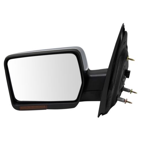 2007-08 Ford F150 Truck Driver & Passenger Side 2 Piece Power Heated Without Memory Chrome Mirror Set Power, with Heat, Manual Folding TRQ MRA04462
