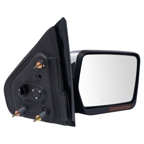 2007-08 Ford F150 Truck Driver & Passenger Side 2 Piece Power Heated Without Memory Chrome Mirror Set Power, with Heat, Manual Folding TRQ MRA04462
