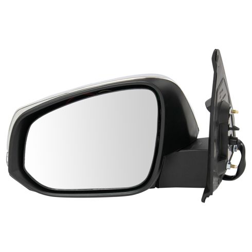 2016-23 Toyota Tacoma Driver & Passenger Side 2 Piece Power Heated Without Memory Chrome Mirror Set with Housing Turn Signal, with Blind Spot Indicator, with Smooth Housing TRQ MRA09573