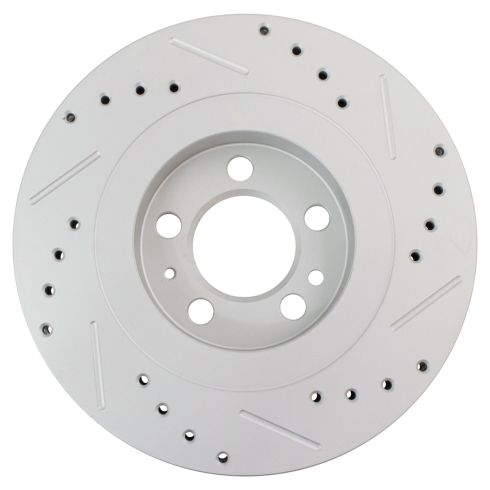 VW Beetle Golf Jetta Front Driver & Passenger Side 2 Piece Premium G-Coated Brake Rotor Set TRQ Performance BRA74626