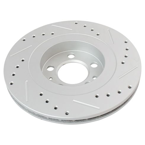 VW Beetle Golf Jetta Front Driver & Passenger Side 2 Piece Premium G-Coated Brake Rotor Set TRQ Performance BRA74626