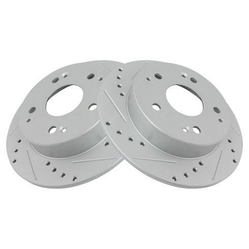 Honda Accord Acura Integra RSX Rear Driver & Passenger Side 2 Piece Premium G-Coated Brake Rotor Set TRQ Performance BRA74669